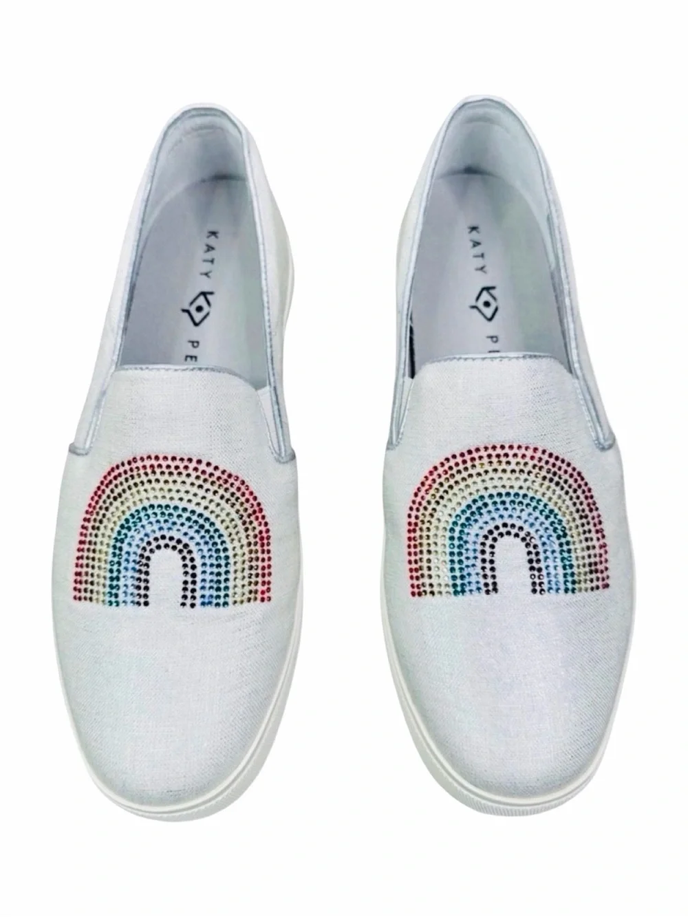 Katy Perry The Kerry Canvas Rainbow Slip-On Sneakers - Size 7.5W